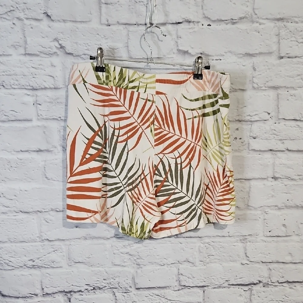 Rachel Zoe Tropical High Waist Green and Orange Shorts